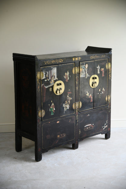 Antique Chinese Black Lacquer Cabinet