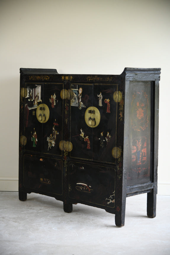 Antique Chinese Black Lacquer Cabinet