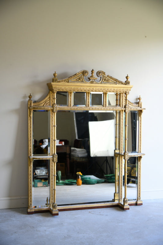 Antique Gilt Overmantle Mirror