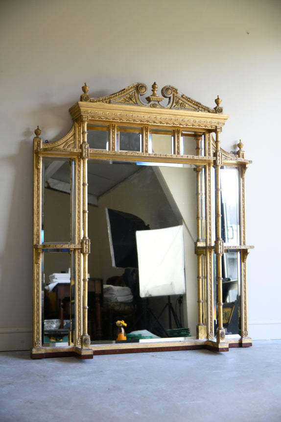 Antique Gilt Overmantle Mirror