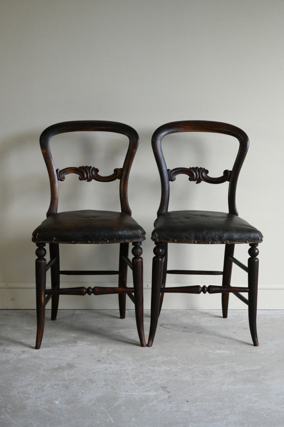 Pair Antique Victorian Occasional Chairs