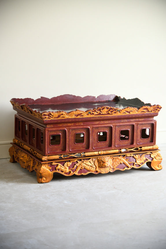 Red & Black Lacquer Oriental Table