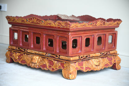 Red & Black Lacquer Oriental Table