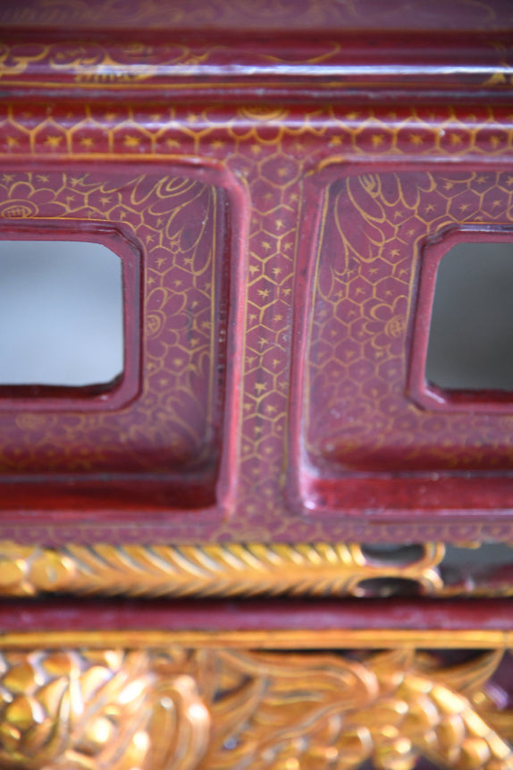 Red & Black Lacquer Oriental Table