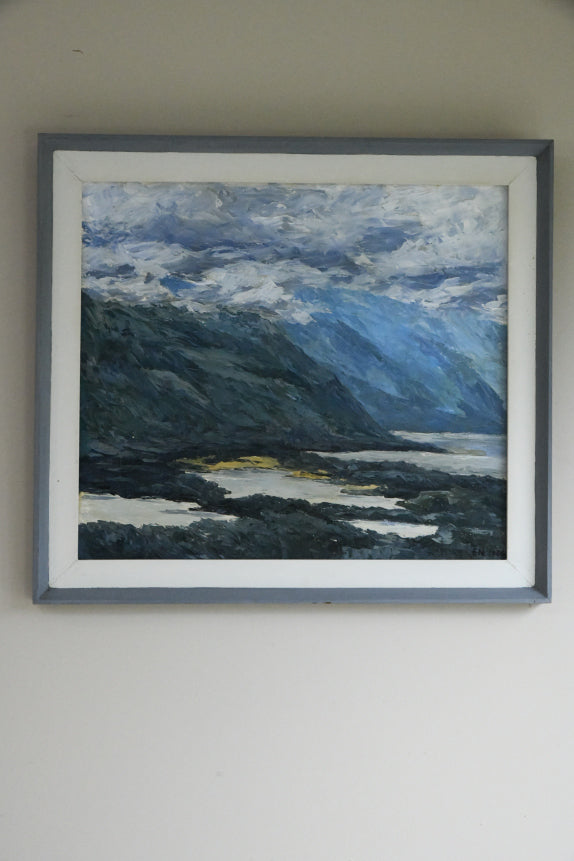 Mid Century Coastal Oil On Board