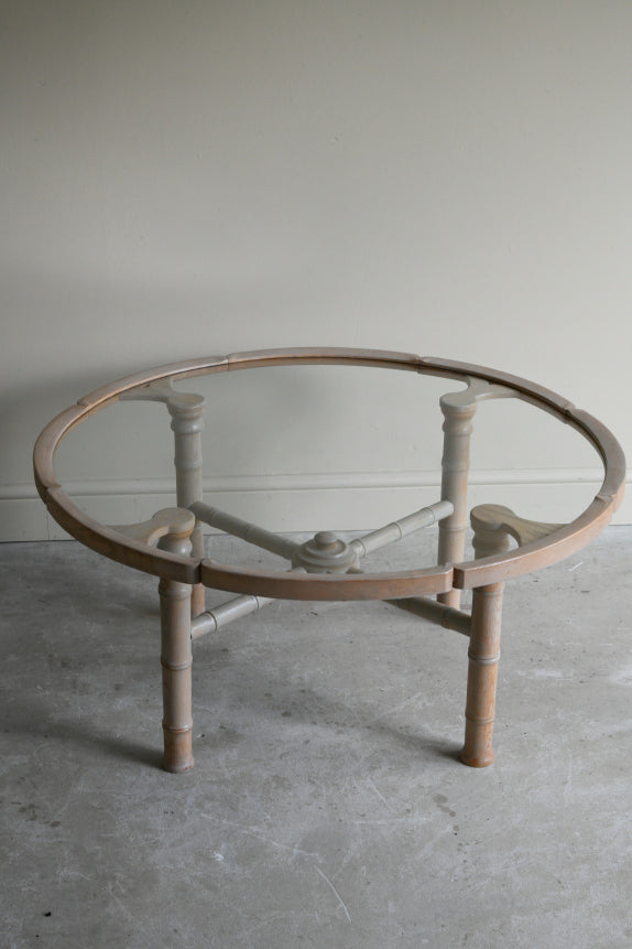 Round Limed Simulated Bamboo Coffee Table