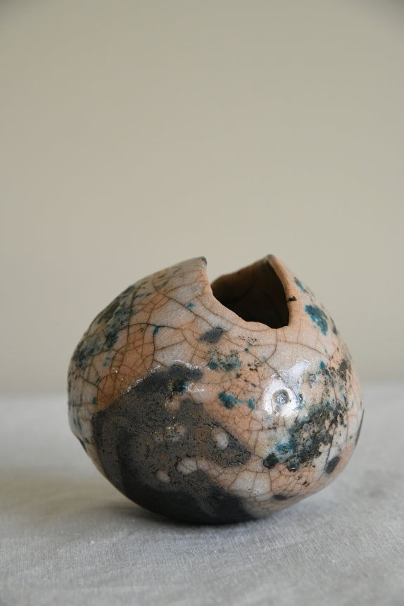 Contemporary Small Round Pottery Bowl Vase