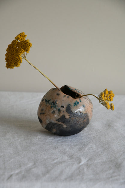 Contemporary Small Round Pottery Bowl Vase