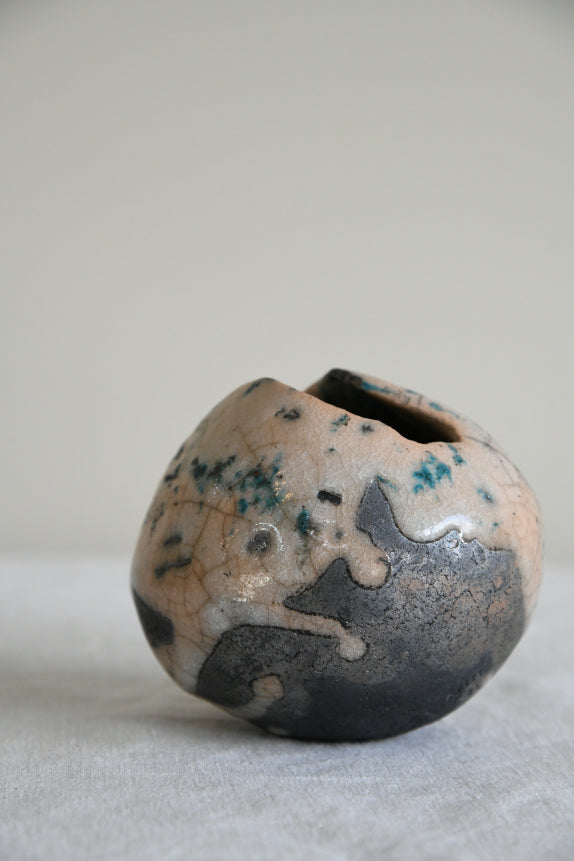 Contemporary Small Round Pottery Bowl Vase