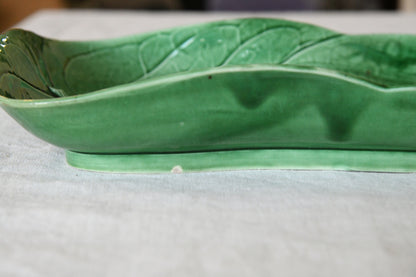 Wedgwood Green Leaf Majolica Dish