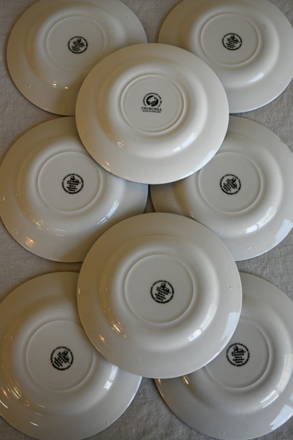 8 Vintage Churchill Willow Side Plates