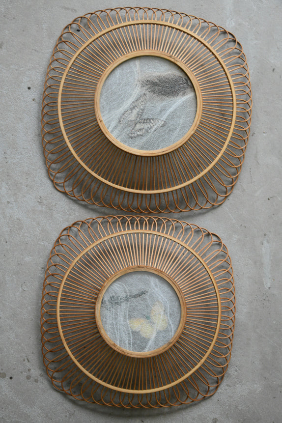 Pair Vintage Butterfly Trays