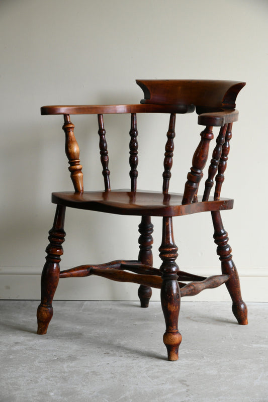 Antique Beech & Elm Captains Chair