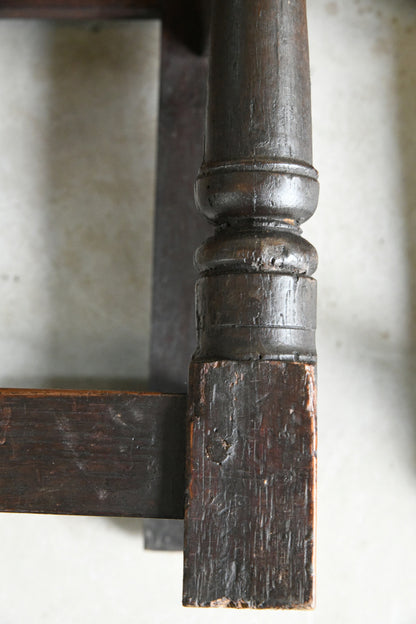 Pair 17th Century Style Wainscot Chairs