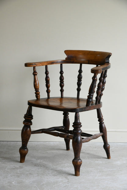 Antique Beech & Elm Captains Chair