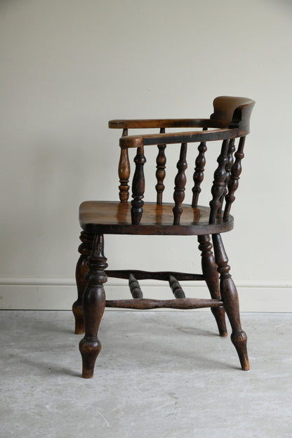 Antique Beech & Elm Captains Chair