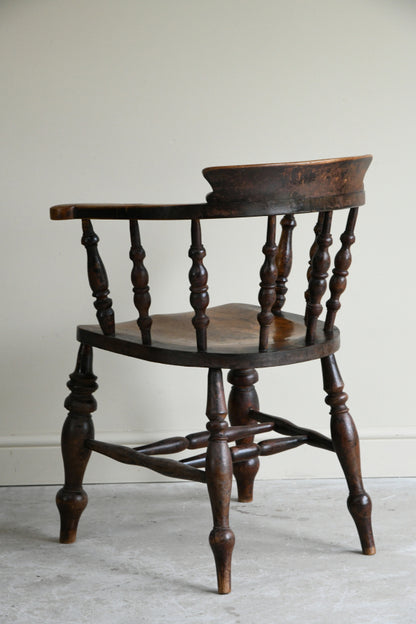 Antique Beech & Elm Captains Chair