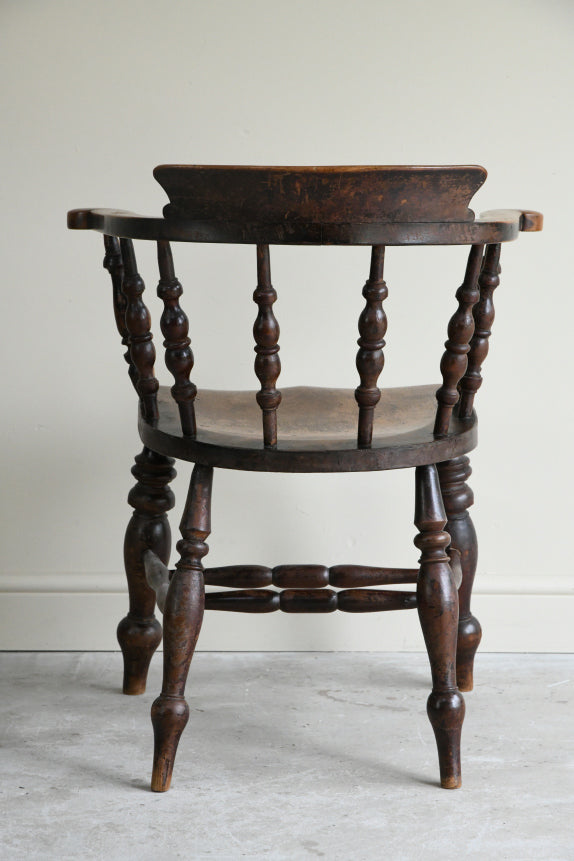 Antique Beech & Elm Captains Chair