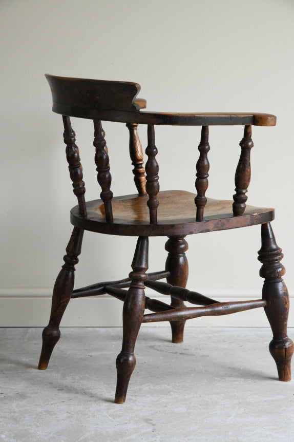 Antique Beech & Elm Captains Chair