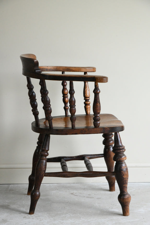 Antique Beech & Elm Captains Chair