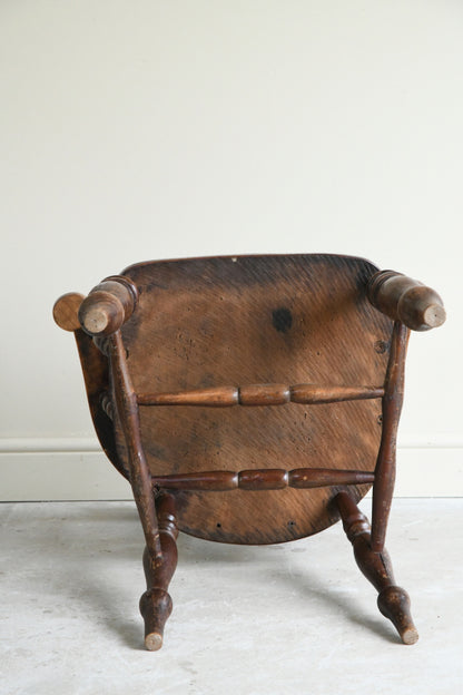 Antique Beech & Elm Captains Chair