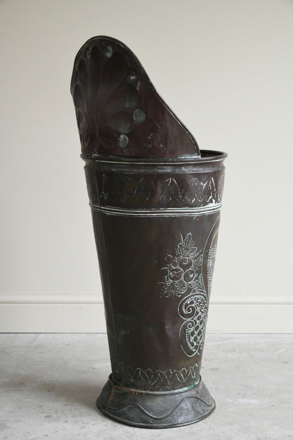 Antique Copper Grape Hod Log Bin