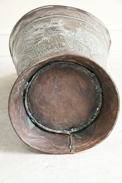 Antique Copper Grape Hod Log Bin