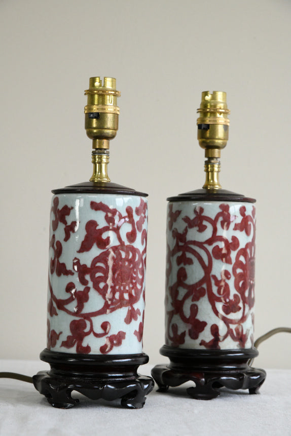 Pair Oriental Style Ceramic Table Lamps