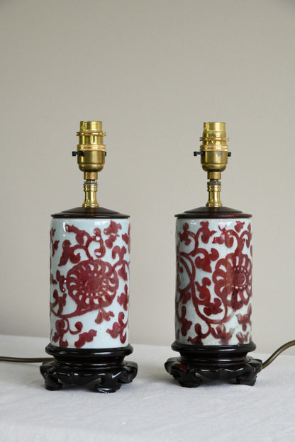 Pair Oriental Style Ceramic Table Lamps