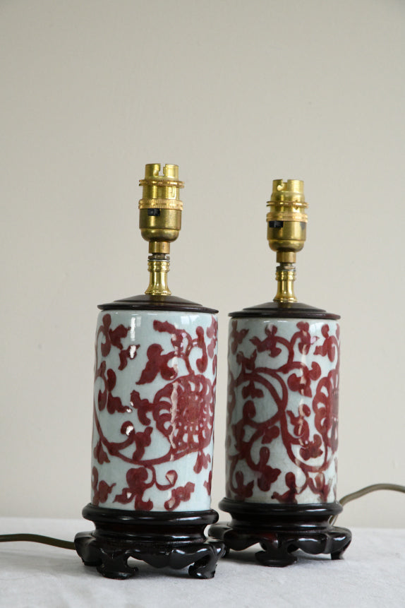 Pair Oriental Style Ceramic Table Lamps