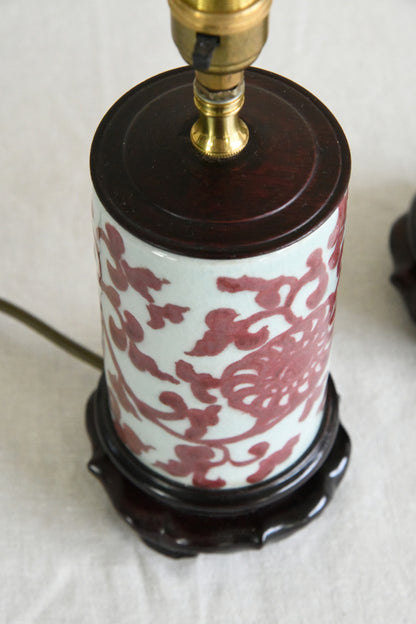 Pair Oriental Style Ceramic Table Lamps