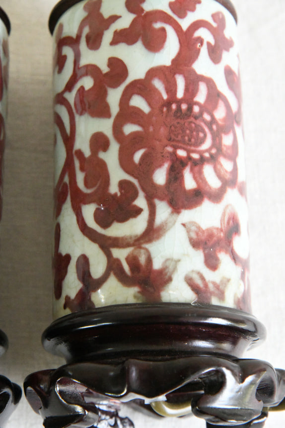 Pair Oriental Style Ceramic Table Lamps