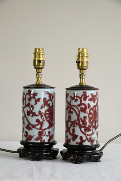 Pair Oriental Style Ceramic Table Lamps