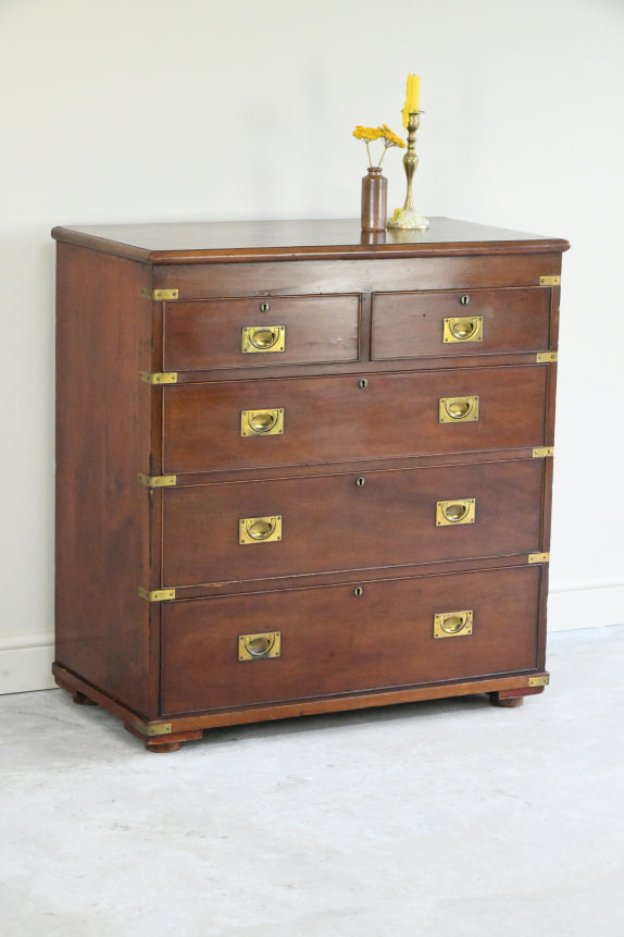 Campaign Style Mahogany Chest of Drawers