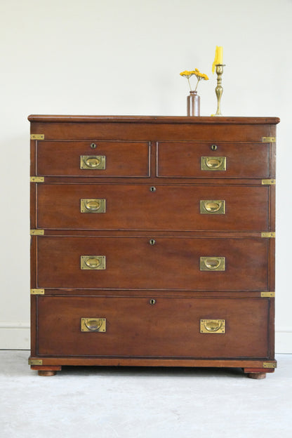 Campaign Style Mahogany Chest of Drawers