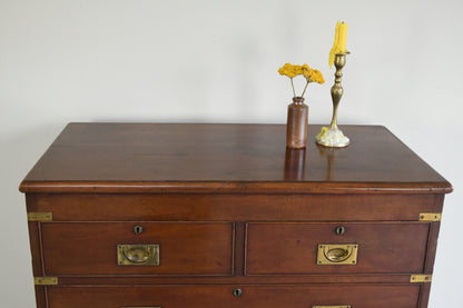 Campaign Style Mahogany Chest of Drawers