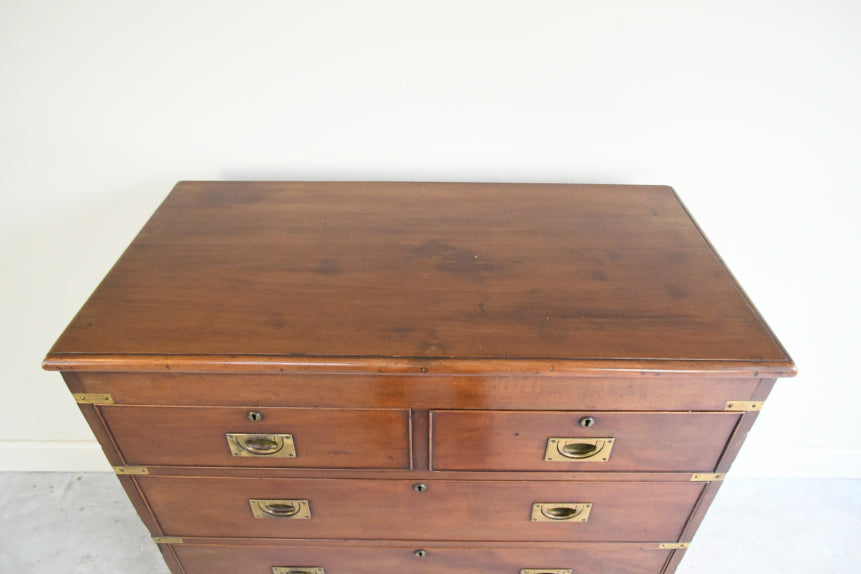 Campaign Style Mahogany Chest of Drawers