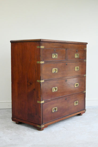 Campaign Style Mahogany Chest of Drawers