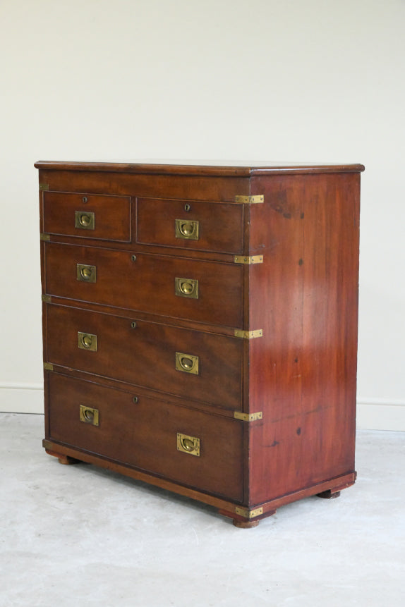 Campaign Style Mahogany Chest of Drawers