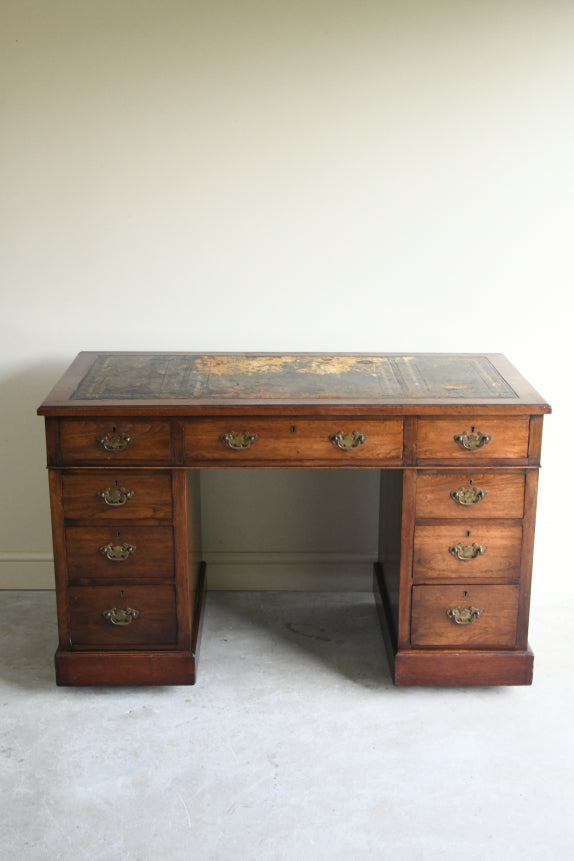 Antique Walnut Twin Pedestal Desk