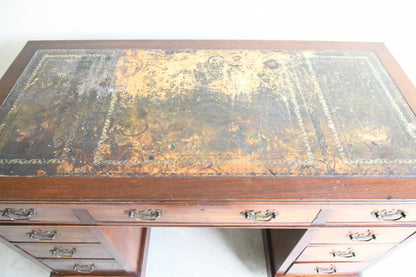 Antique Walnut Twin Pedestal Desk