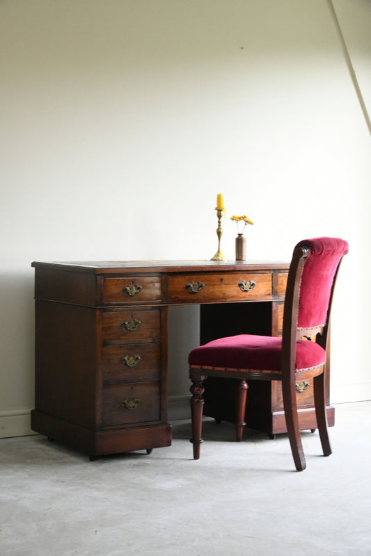 Antique Walnut Twin Pedestal Desk