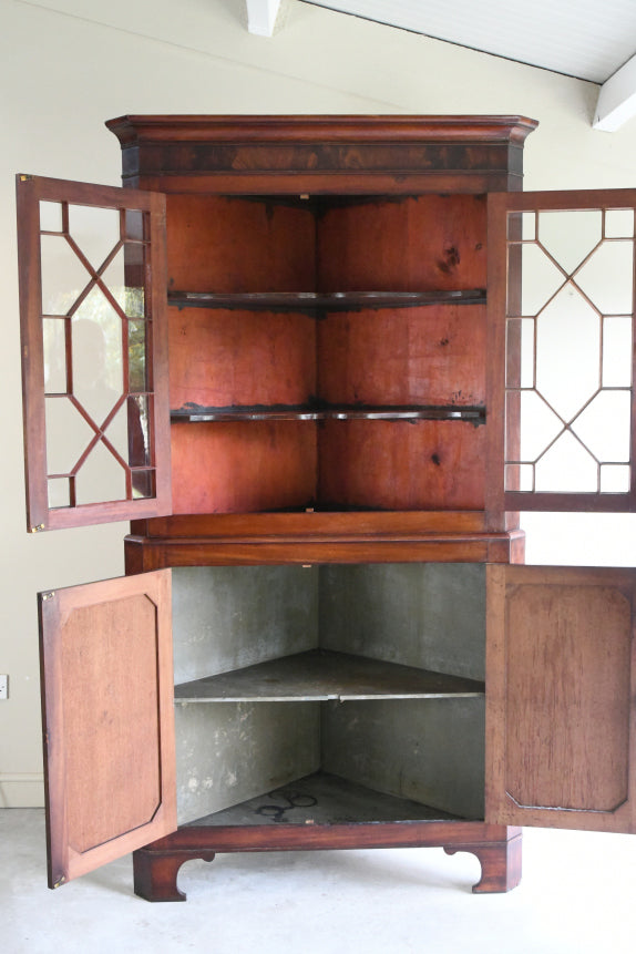 Antique Mahogany Astragal Glazed Corner Cabinet