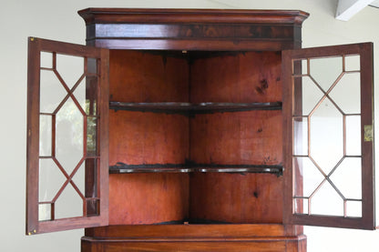 Antique Mahogany Astragal Glazed Corner Cabinet