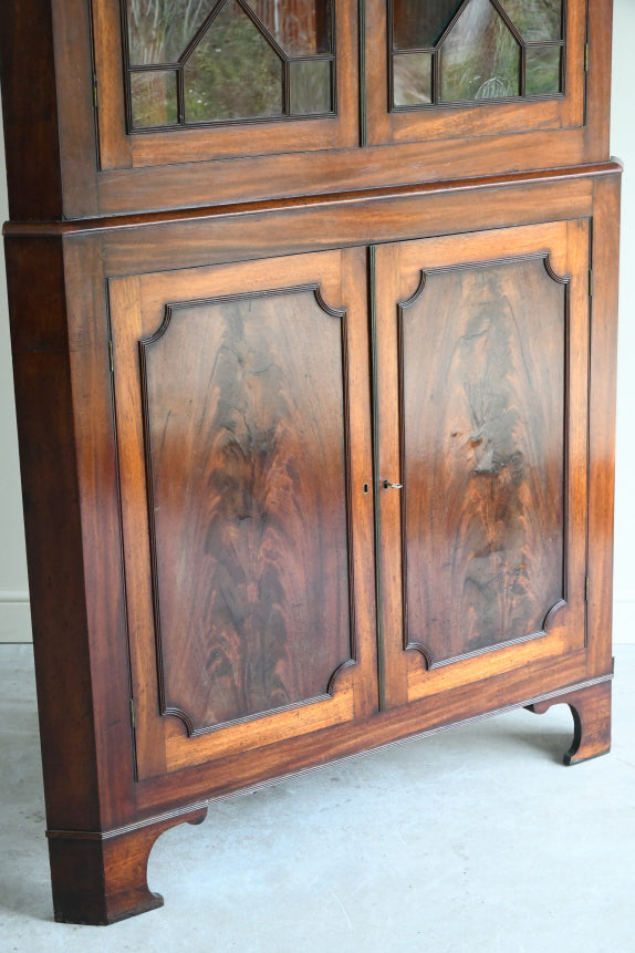 Antique Mahogany Astragal Glazed Corner Cabinet