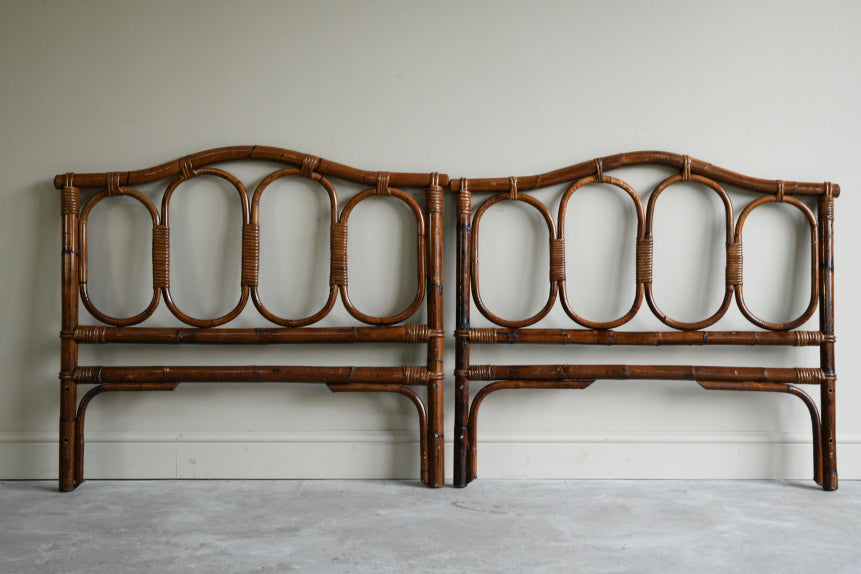 Pair Vintage Bamboo Headboards