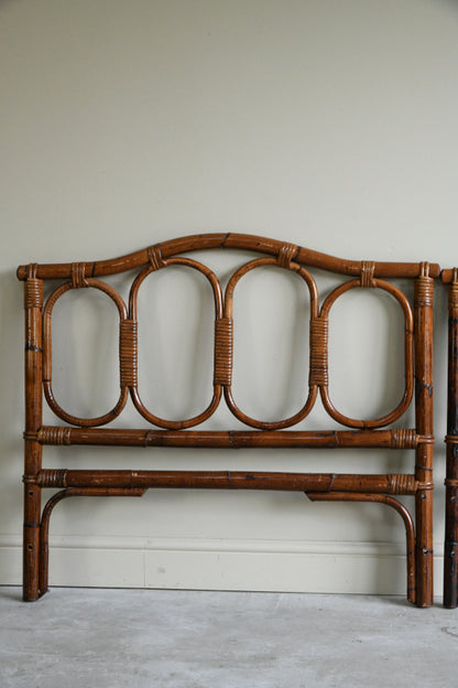 Pair Vintage Bamboo Headboards