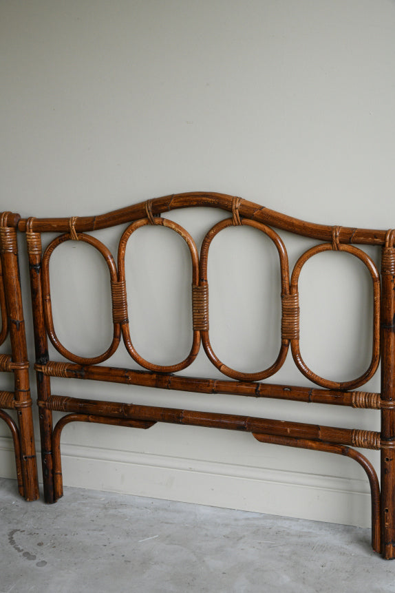 Pair Vintage Bamboo Headboards