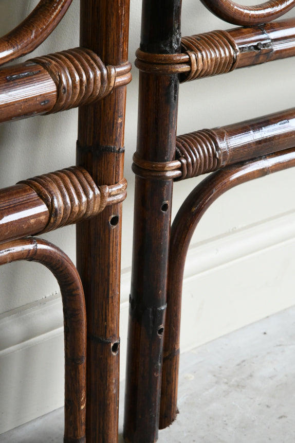 Pair Vintage Bamboo Headboards