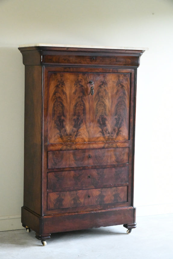 Antique Continental Walnut Escritoire